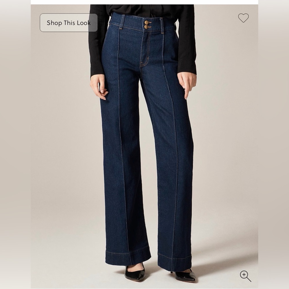 JCREW Petite denim trouser jean with stacked buttons
